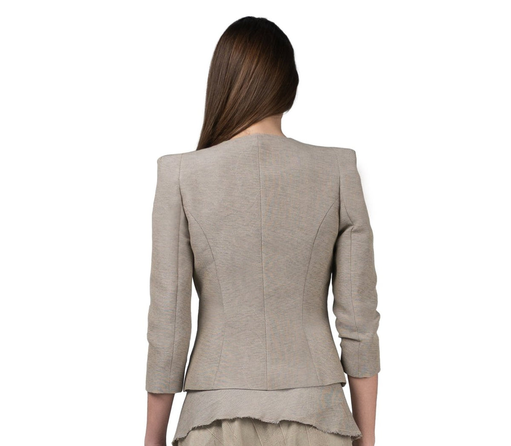 Blazer Hombreras Beige - Adriana Cobo