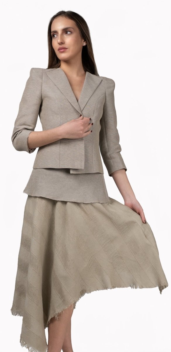 Blazer Hombreras Beige - Adriana Cobo