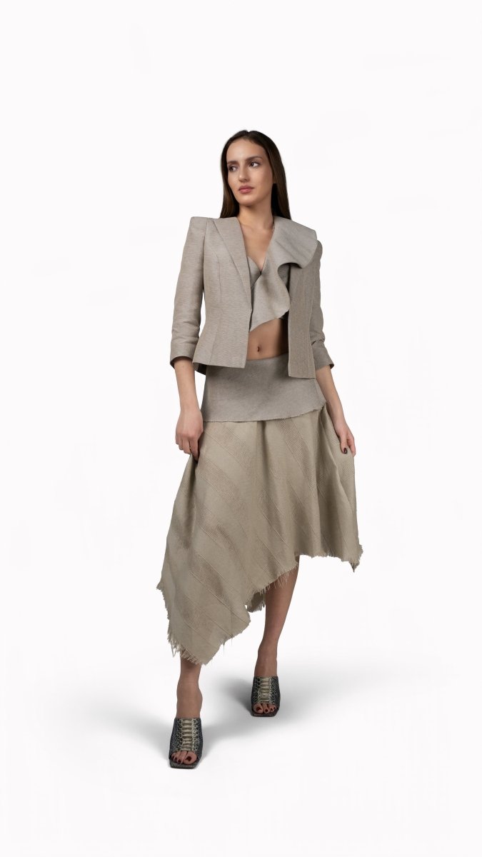 Blazer Hombreras Beige - Adriana Cobo