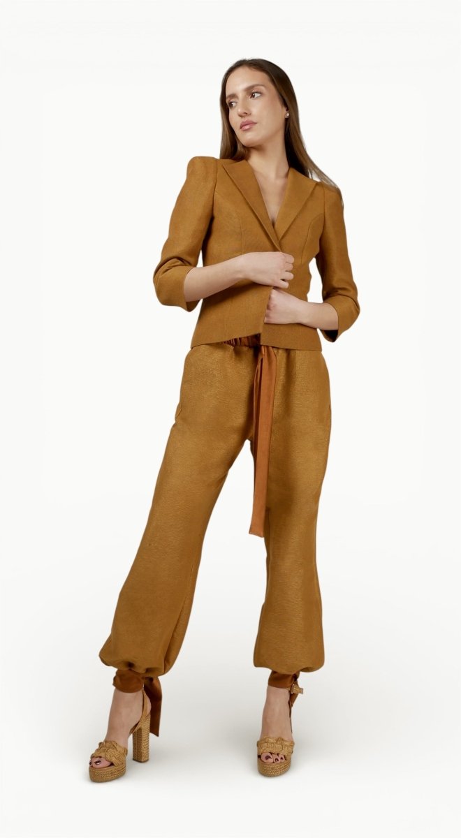 Blazer Hombreras Beige - Adriana Cobo