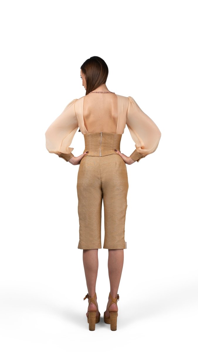 Blusa ML Gaza Corset - Adriana Cobo