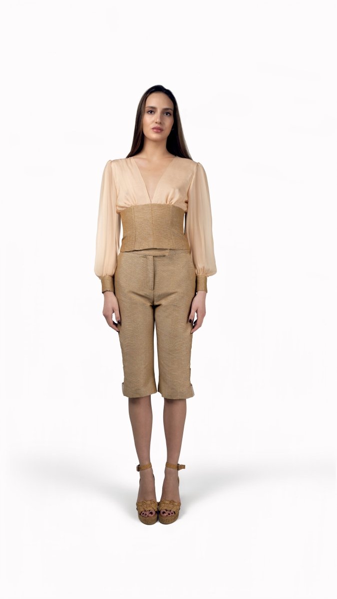 Blusa ML Gaza Corset - Adriana Cobo