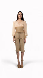 Blusa ML Gaza Corset - Adriana Cobo