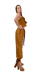 Pantalón Bombacho Lazos Beige - Adriana Cobo