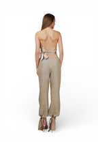 Pantalón Bombacho Lazos Beige - Adriana Cobo