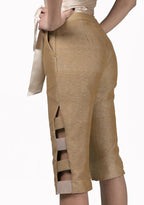 Pantalon Capri Pasadores Beige - Adriana Cobo