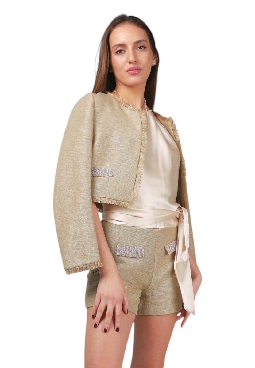 Pantalon Corto Tapas Beige - Adriana Cobo