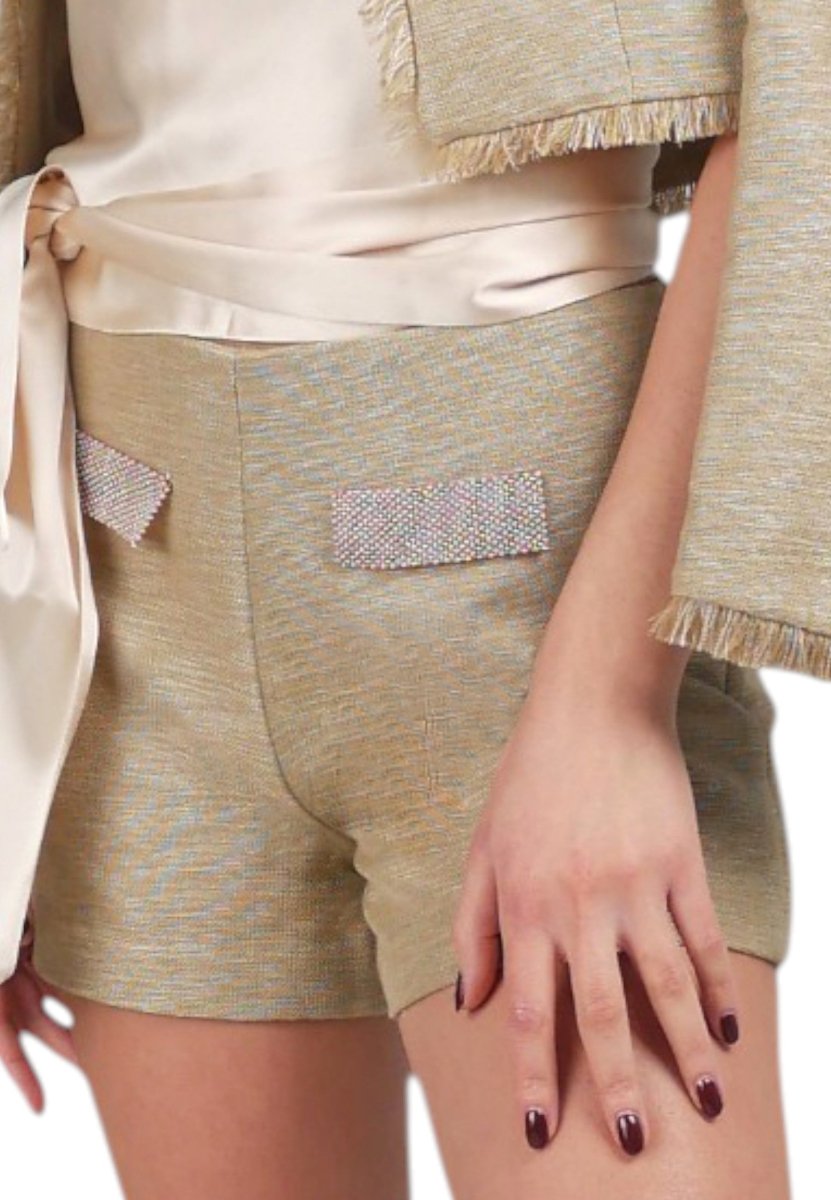 Pantalon Corto Tapas Beige - Adriana Cobo