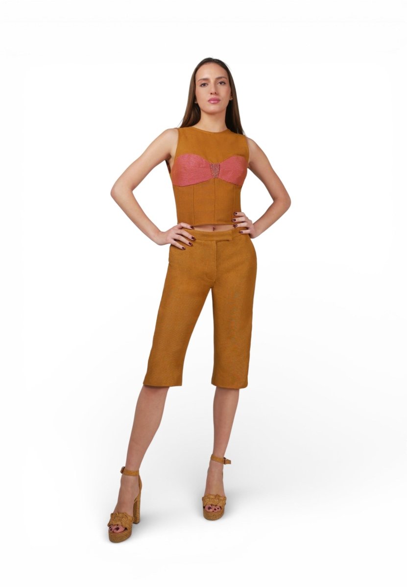 Top Bustier Beige - Adriana Cobo