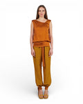 Top Satin Drapeado Marfil - Adriana Cobo