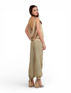 Top Satin Drapeado Marfil - Adriana Cobo