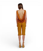 Top Satin Drapeado Marfil - Adriana Cobo