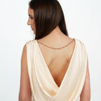 Top Satin Drapeado Marfil - Adriana Cobo