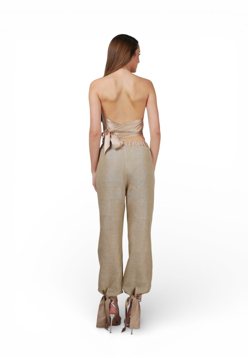 Top Satin Pañuelo Marfil - Adriana Cobo