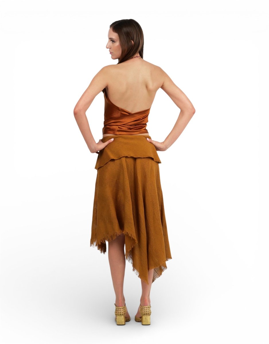 Top Satin Pañuelo Marfil - Adriana Cobo