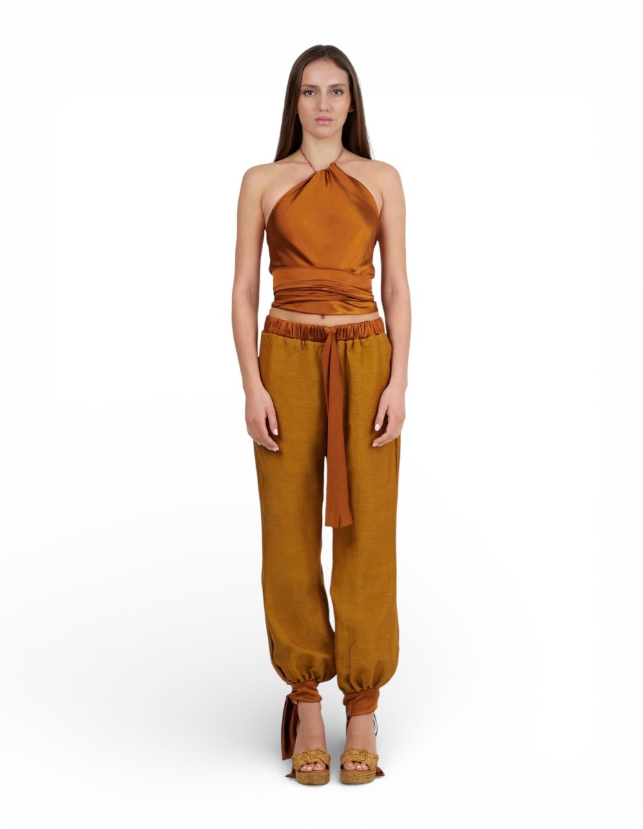Top Satin Pañuelo Marfil - Adriana Cobo
