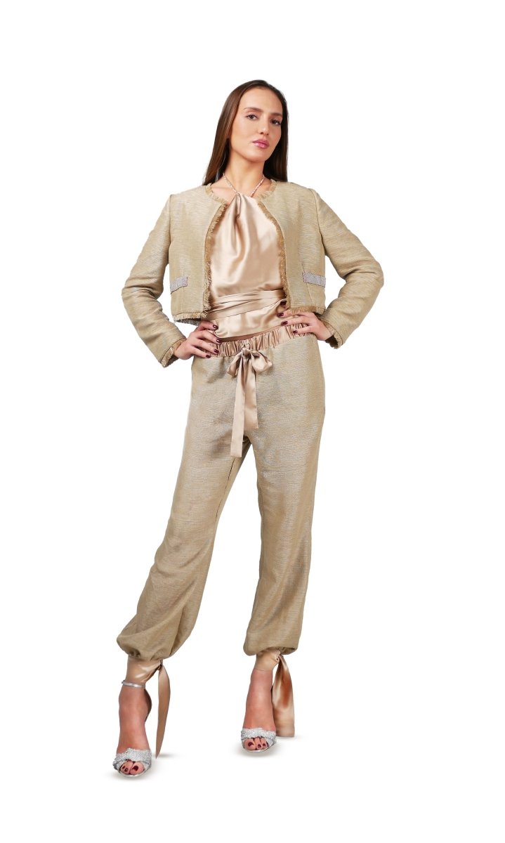 Top Satin Pañuelo Marfil - Adriana Cobo