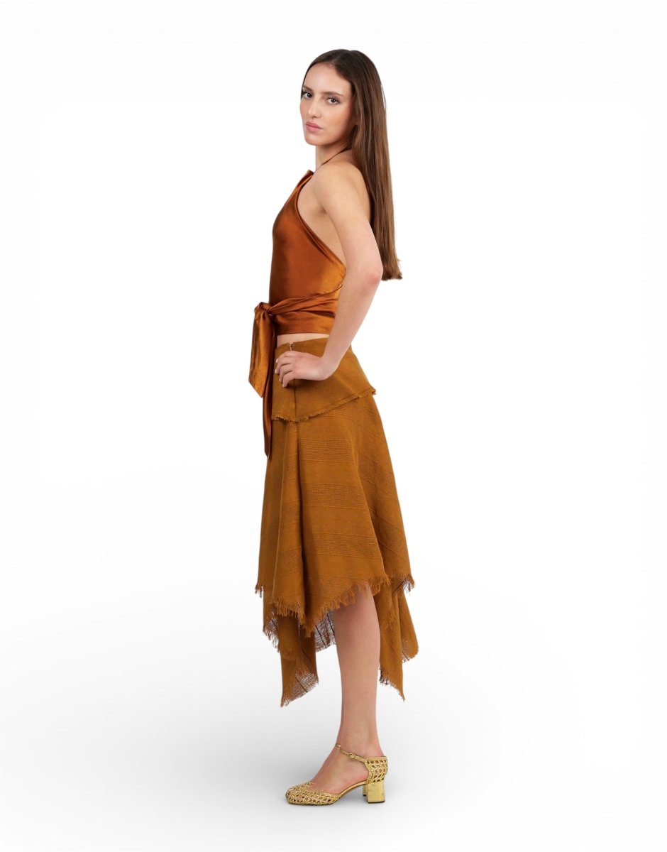 Top Satin Pañuelo Marfil - Adriana Cobo