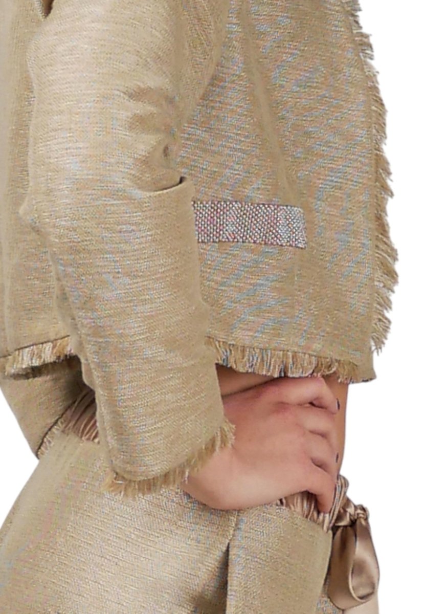 Torera Flecos Beige - Adriana Cobo